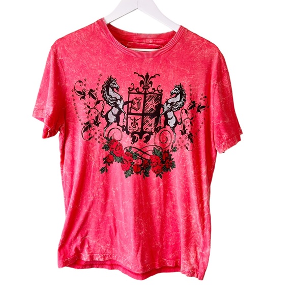 Anama Printed Graphic Short Sleeve Tee‎ Pink Medium - Picture 1 of 7